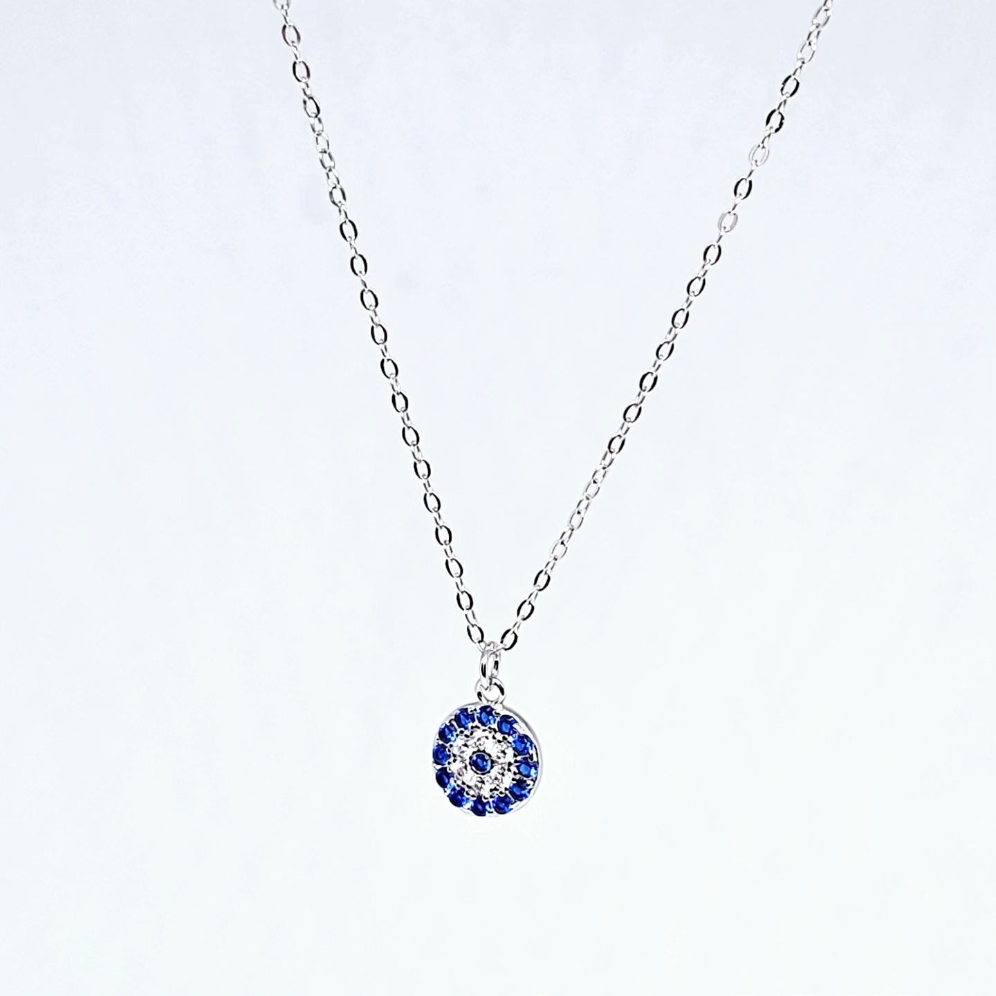 925k Sterling Silver Evil Eye Necklace - Image 5