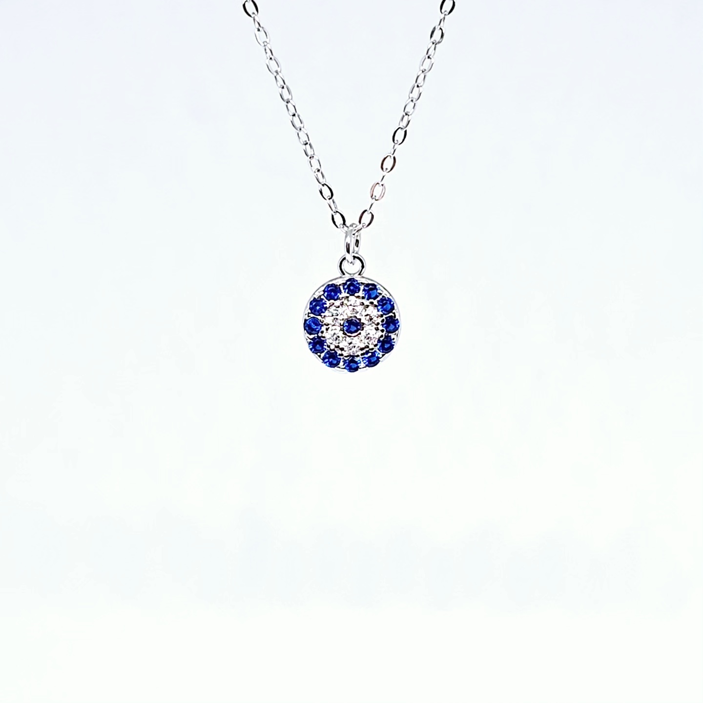 925k Sterling Silver Evil Eye Necklace - Image 2