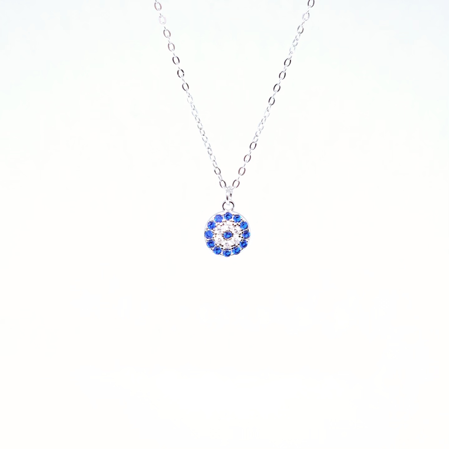 925k Sterling Silver Evil Eye Necklace