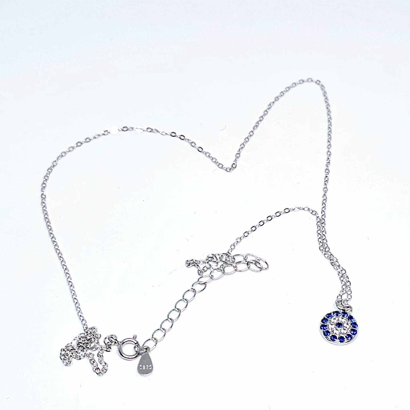 925k Sterling Silver Evil Eye Necklace - Image 3