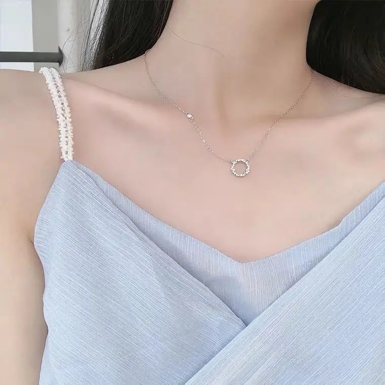 New Arrivals 925 Sterling Silver Crystal Round Necklaces Pendant Hot Sale - Image 4