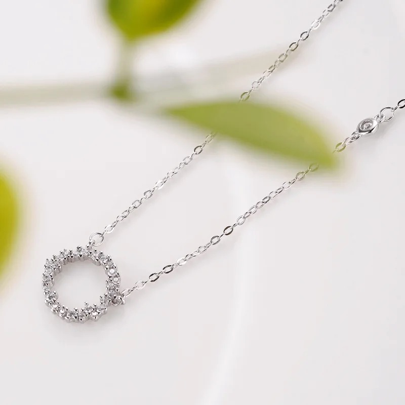 New Arrivals 925 Sterling Silver Crystal Round Necklaces Pendant Hot Sale - Image 2