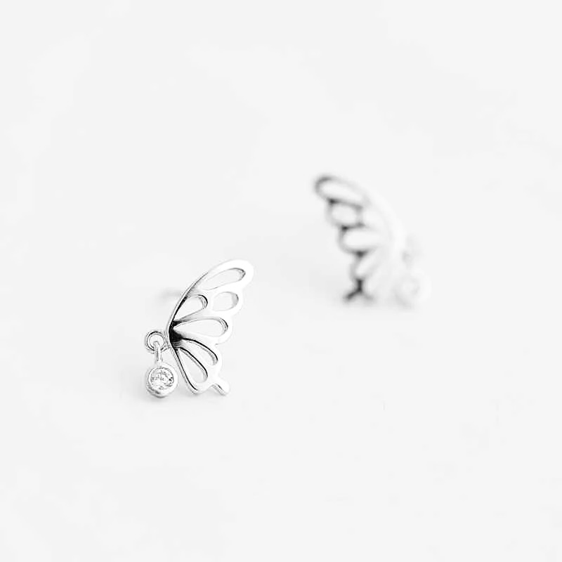 S925 Butterfly Silver Vintage Style Earrings