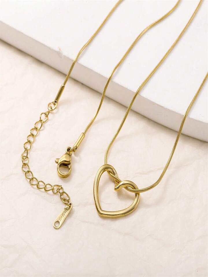 18KT Love Heart Pendant Jewelry - Image 3