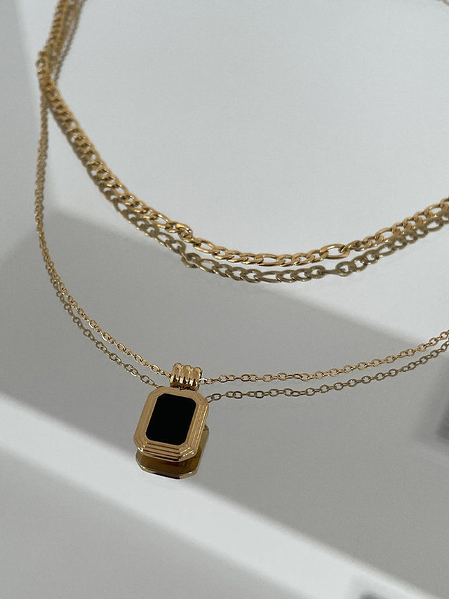 Chiara Layered Necklace | Black ONYX 14KT - Image 2
