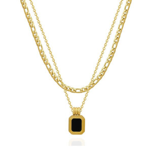 Chiara Layered Necklace | Black ONYX 14KT