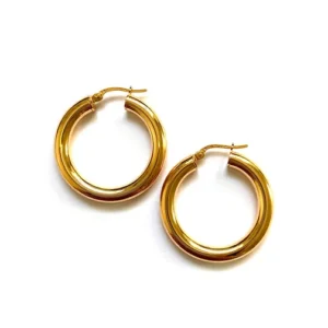 CHUNKY GOLD HOOP EARRINGS