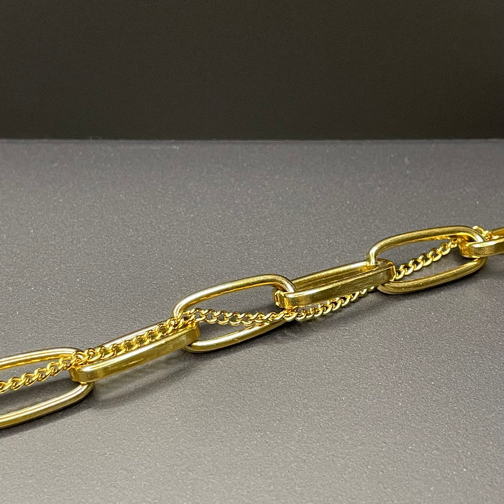 GOLD THICK LINK LAYERED BRACELET - Image 5