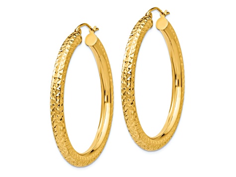 DIAMOND CUT HOOP EARRINGS - Image 2