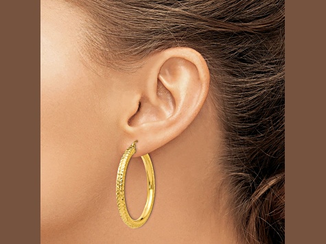 DIAMOND CUT HOOP EARRINGS - Image 3