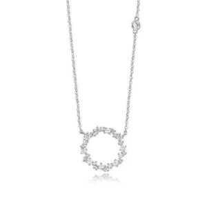 New Arrivals 925 Sterling Silver Crystal Round Necklaces Pendant Hot Sale