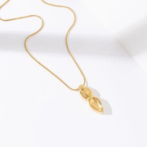 Trendy Simple 18K Gold Plated Stainless Steel Irregular Geometric Pendant Necklace