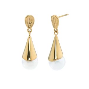 Luxury 18K Gold Pearl Drop Earrings for Women
